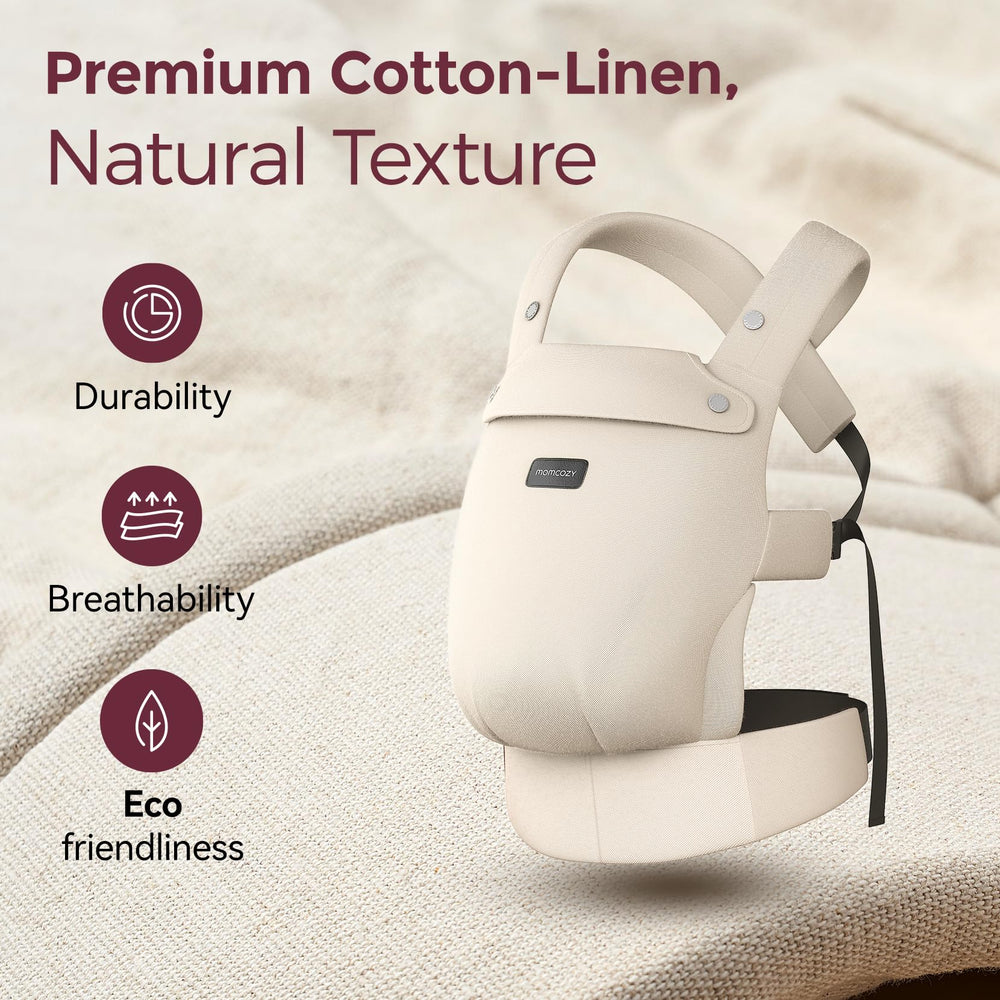 Momcozy Baby Carrier 7-44 lbs size range enables growth from infant to toddler with ease.