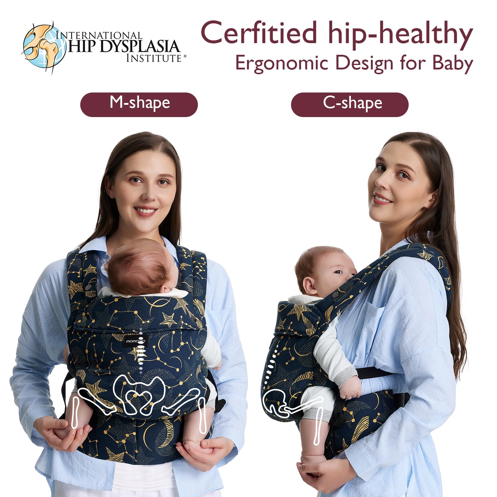 Momcozy baby carrier adjustable sizes for growing babies