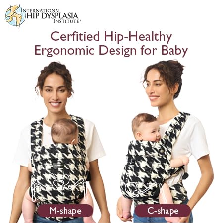 Momcozy baby carrier growth sizing fits newborn to toddler securely.