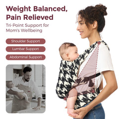 Momcozy baby carrier hands-free usage enables easy multi-tasking.