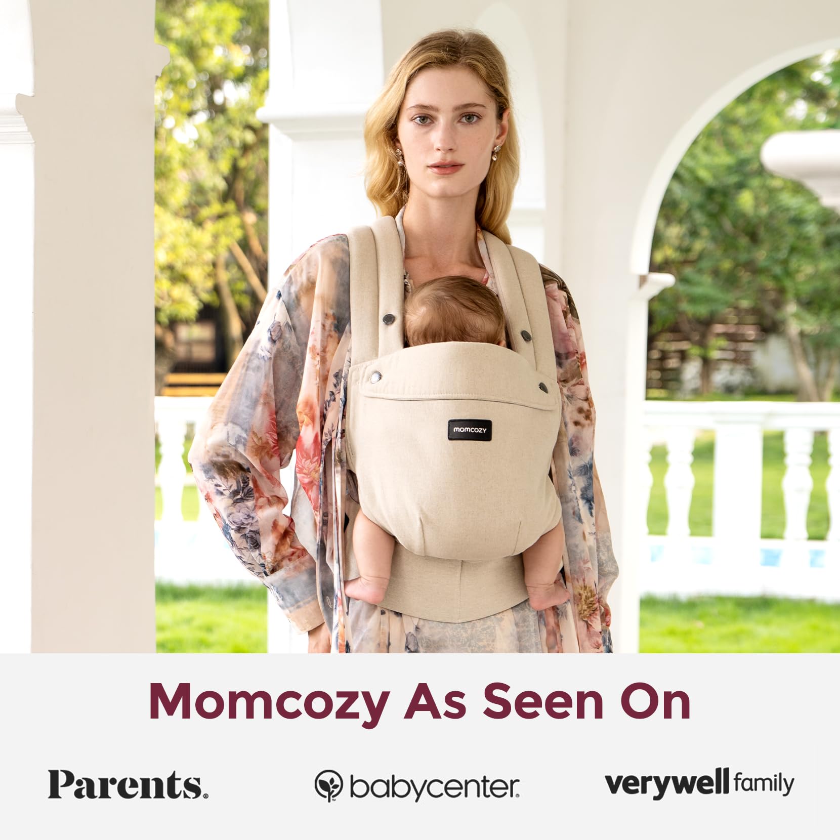 Momcozy Baby Carrier lightweight design enhances ease of use for hands-free parenting.