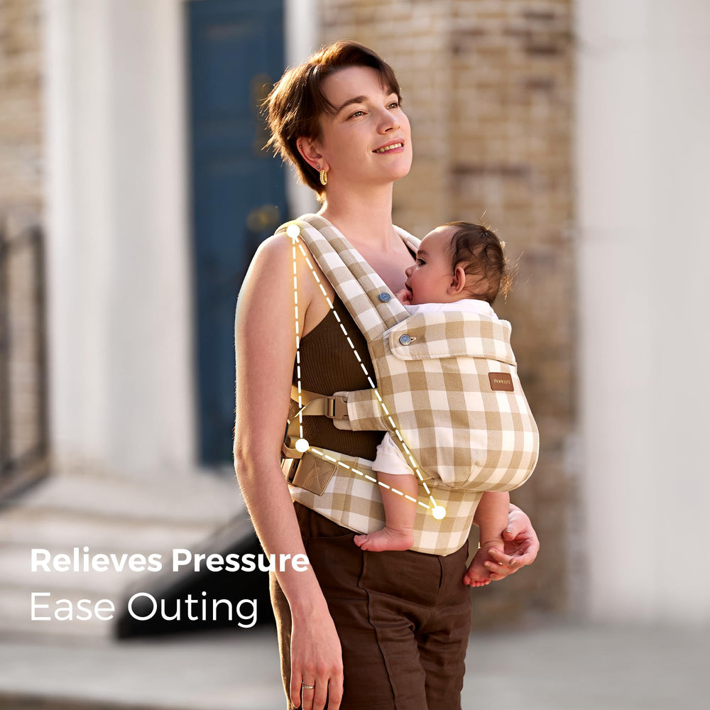 Momcozy baby carrier three-stage adjustment highlights long-term comfort for growing infants