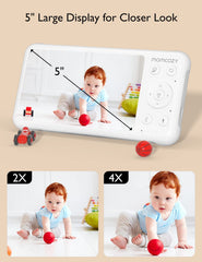 Momcozy split-screen view lets you monitor two scenes at once.