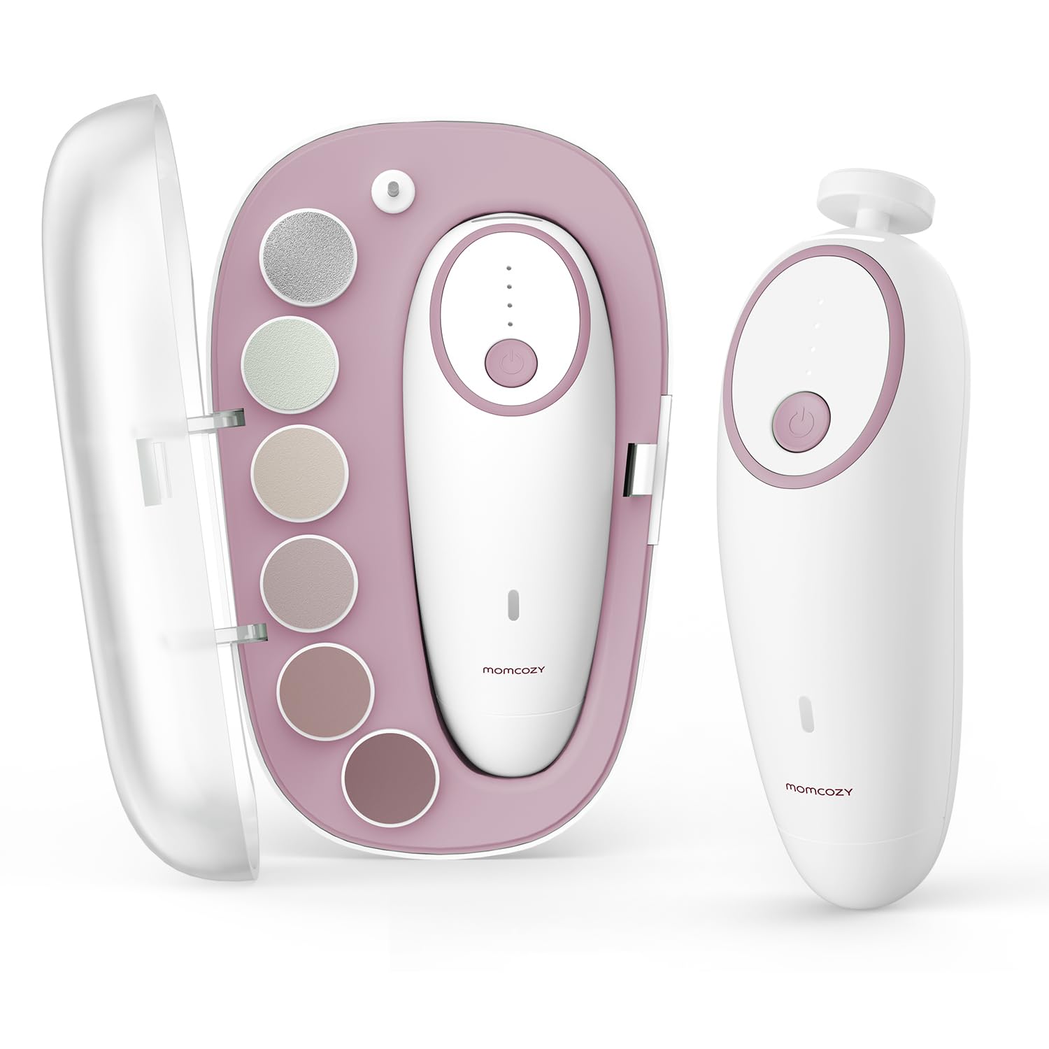 Momcozy baby nail file electric pink front view for gentle newborn nail care