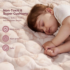 Momcozy baby play mat tummy time area supports reaching and exploration