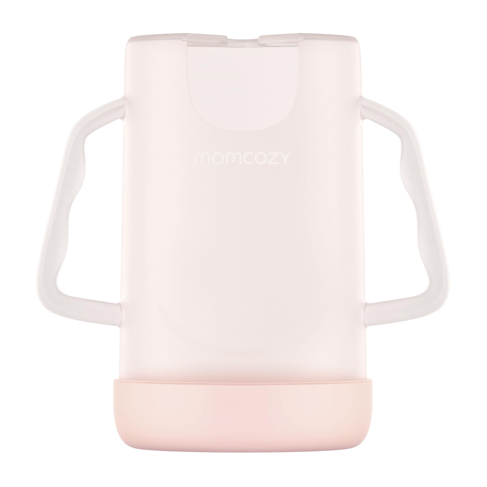 Momcozy pouch holder no squeeze front view for mess-free feeding.