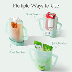 Momcozy No Squeeze universal fit on various pouches and juice boxes