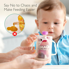 Momcozy pouch holder no squeeze fits juice boxes securely.