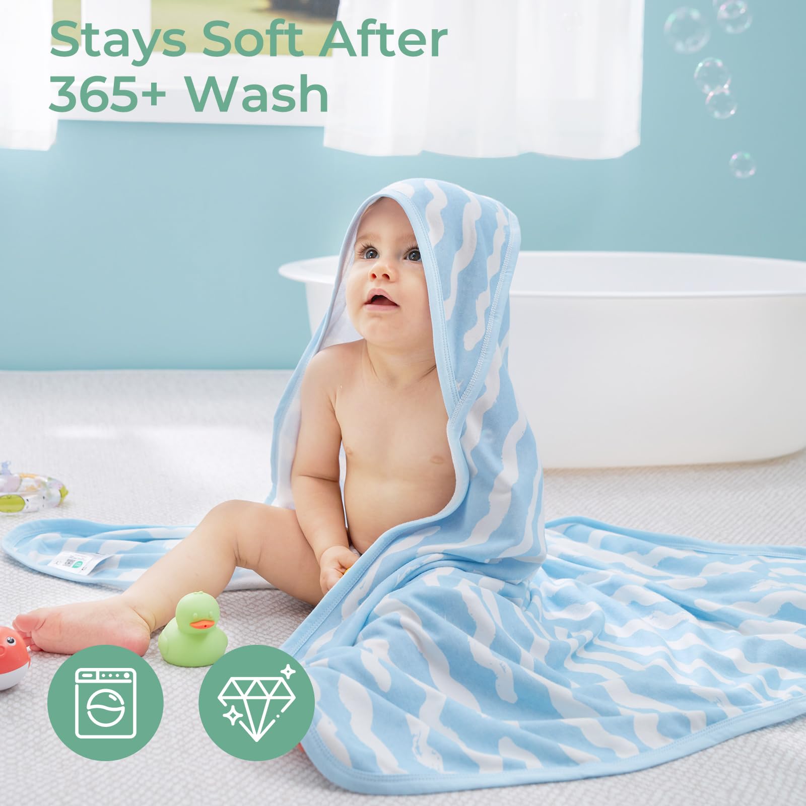 Momcozy towel-patterns vibrant-colors adds visual interest and unisex style