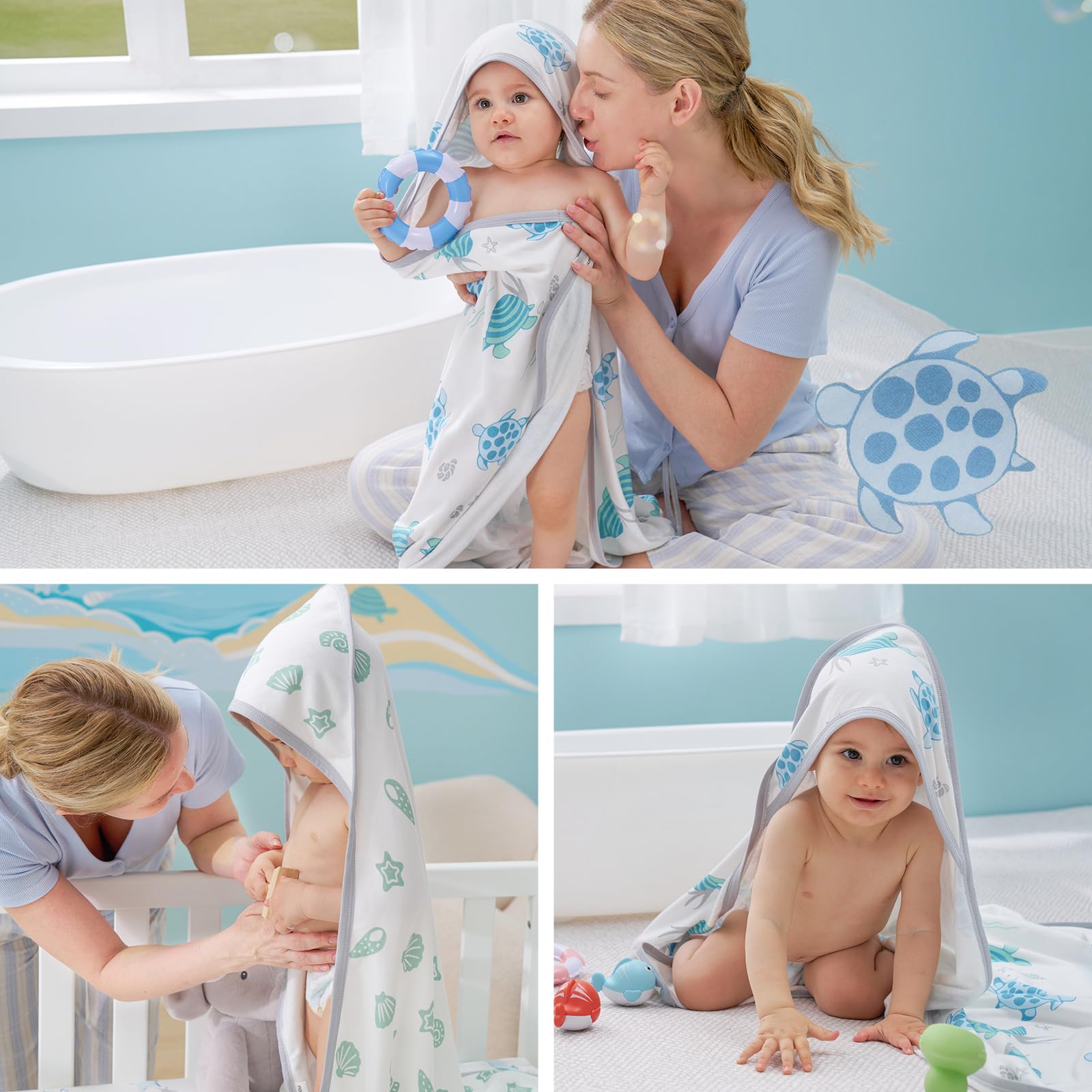 Momcozy sea-turtle design adds playful appeal during bath
