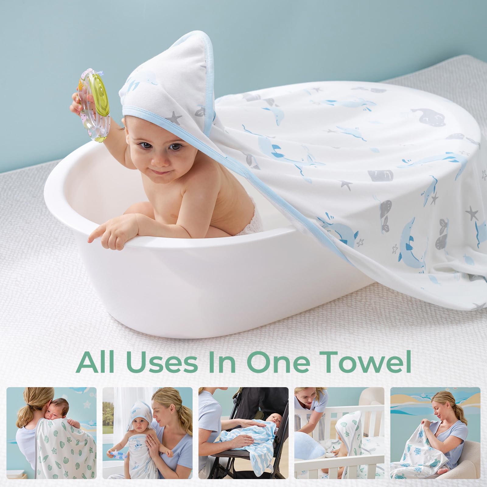 Momcozy baby towel-unisex-bath-time suitable for any baby