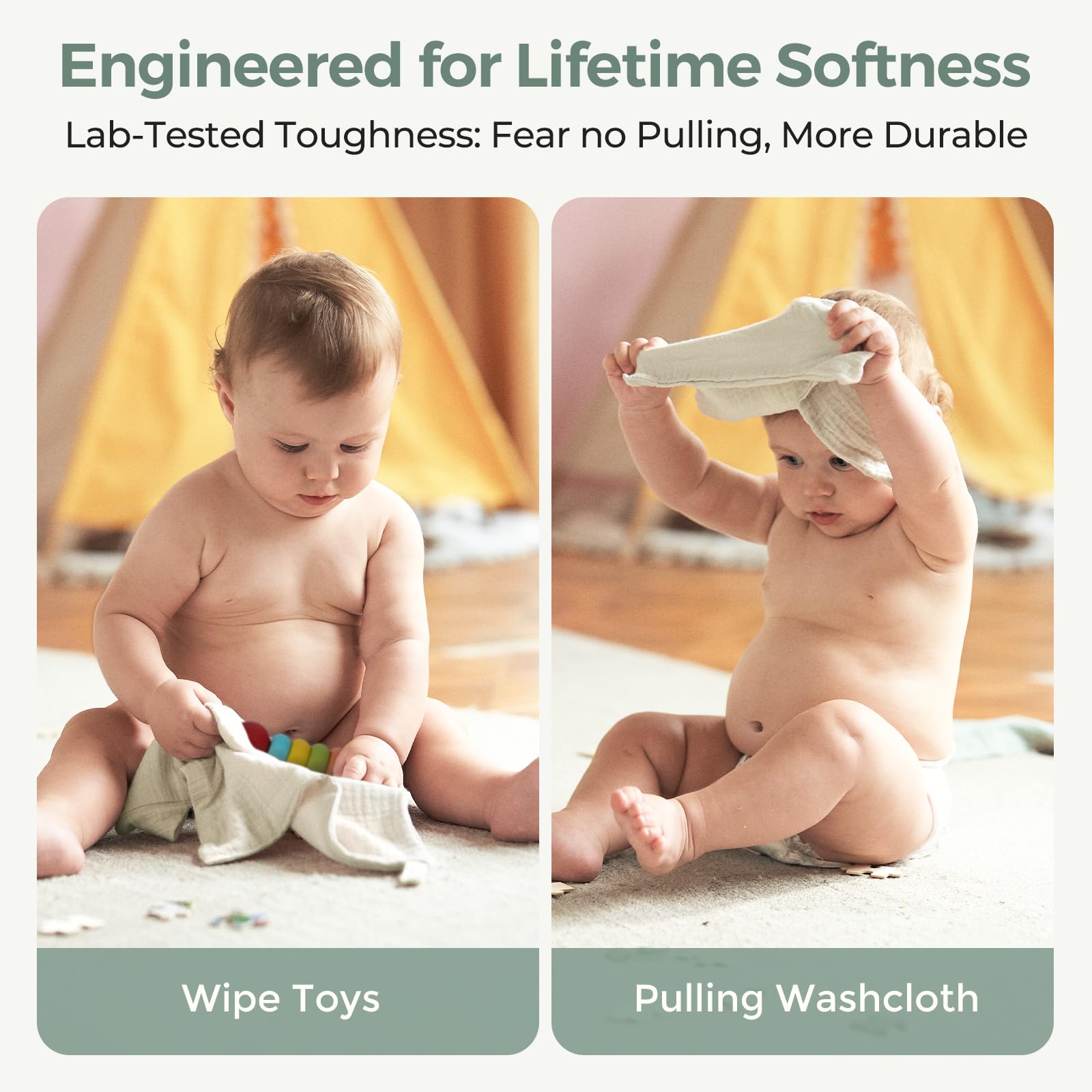 Momcozy 5-in-1 washcloths cover bath, wipe, bib, burp cloth and more
