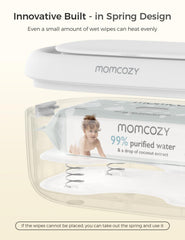 Momcozy baby wipe warmer side view highlighting compact nursery footprint
