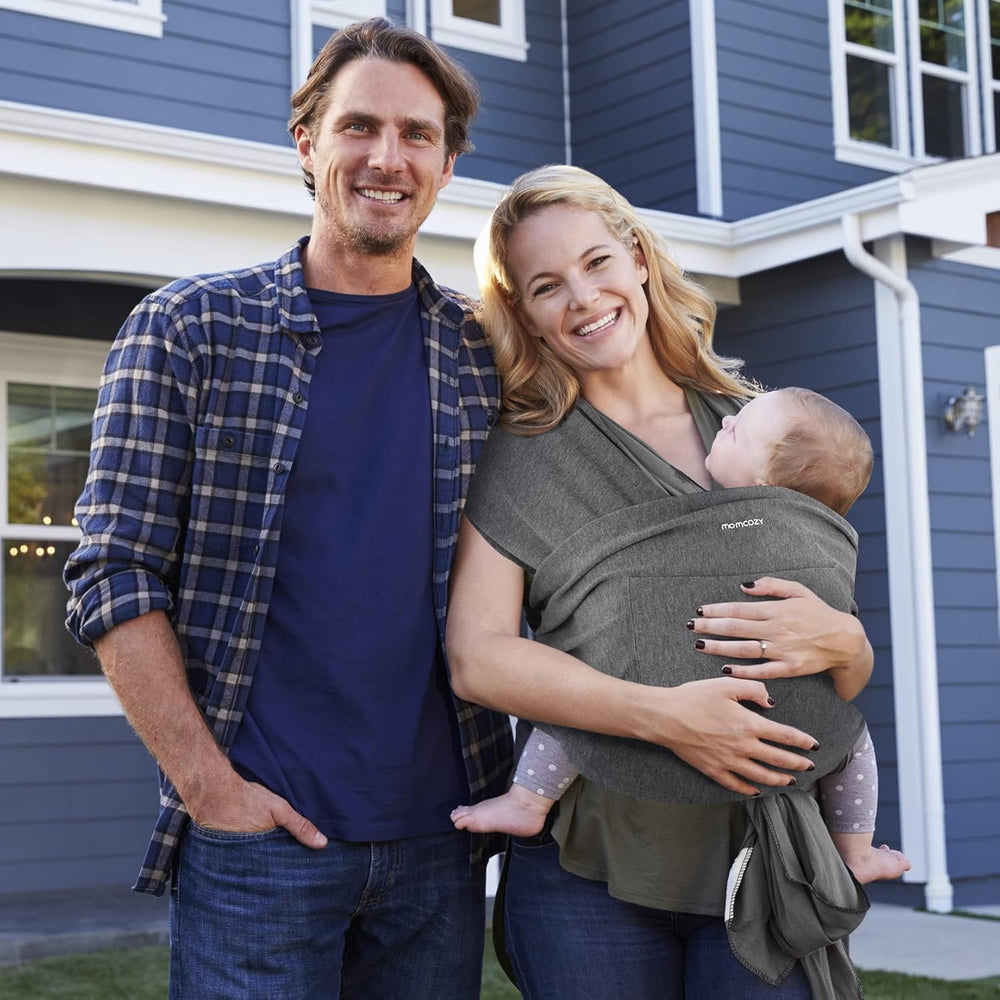 Momcozy Baby Wrap deep-grey-color highlights versatile, everyday wear.