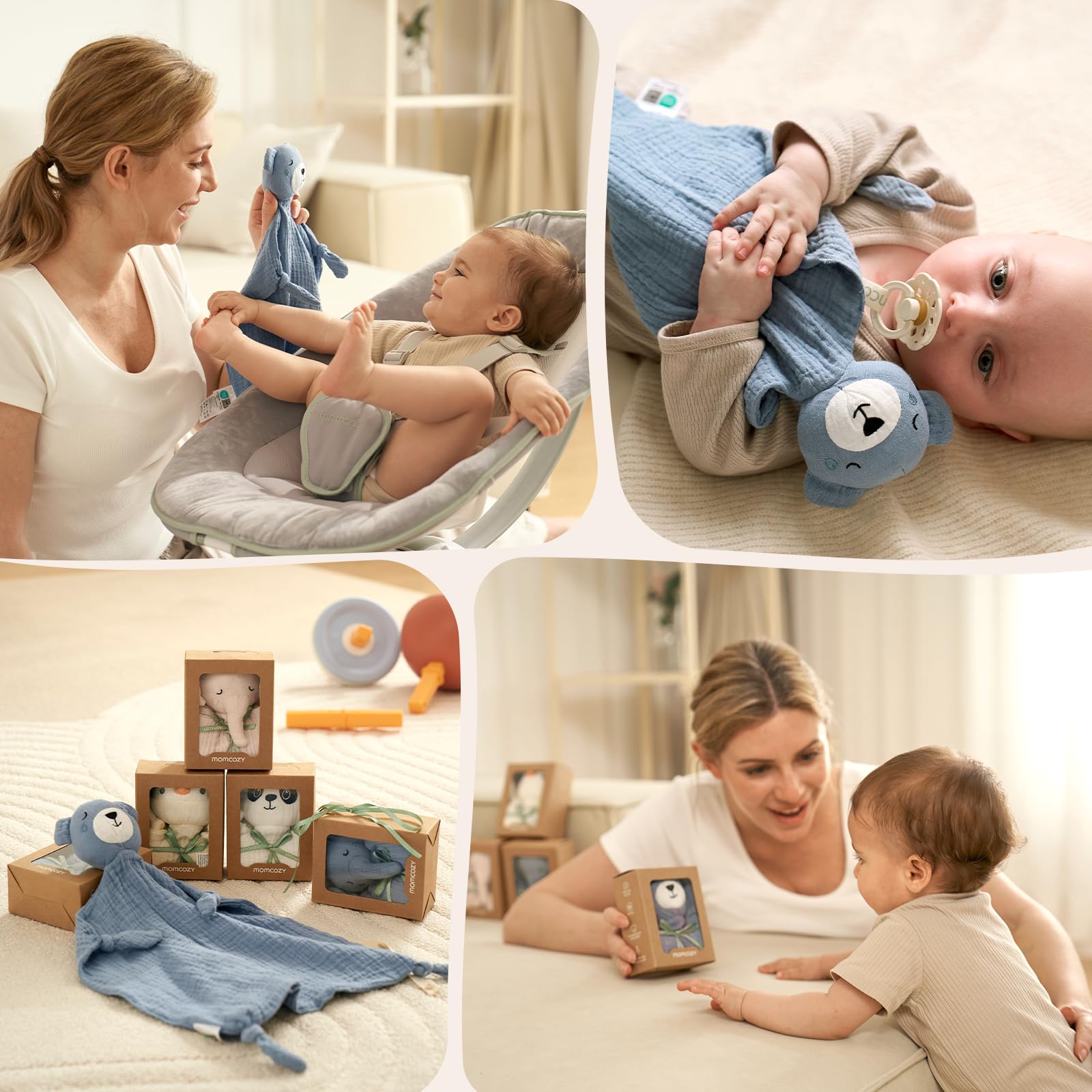 Momcozy Bear Lovey machine washable construction simplifies cleanup.