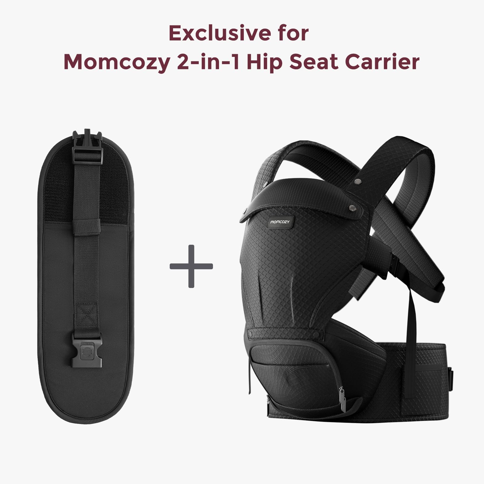 Momcozy belt extender black color shows durable, adjustable fit for daily wear.