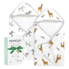 Momcozy Best Wishes hooded towel closeup showing plush softness for baby baths