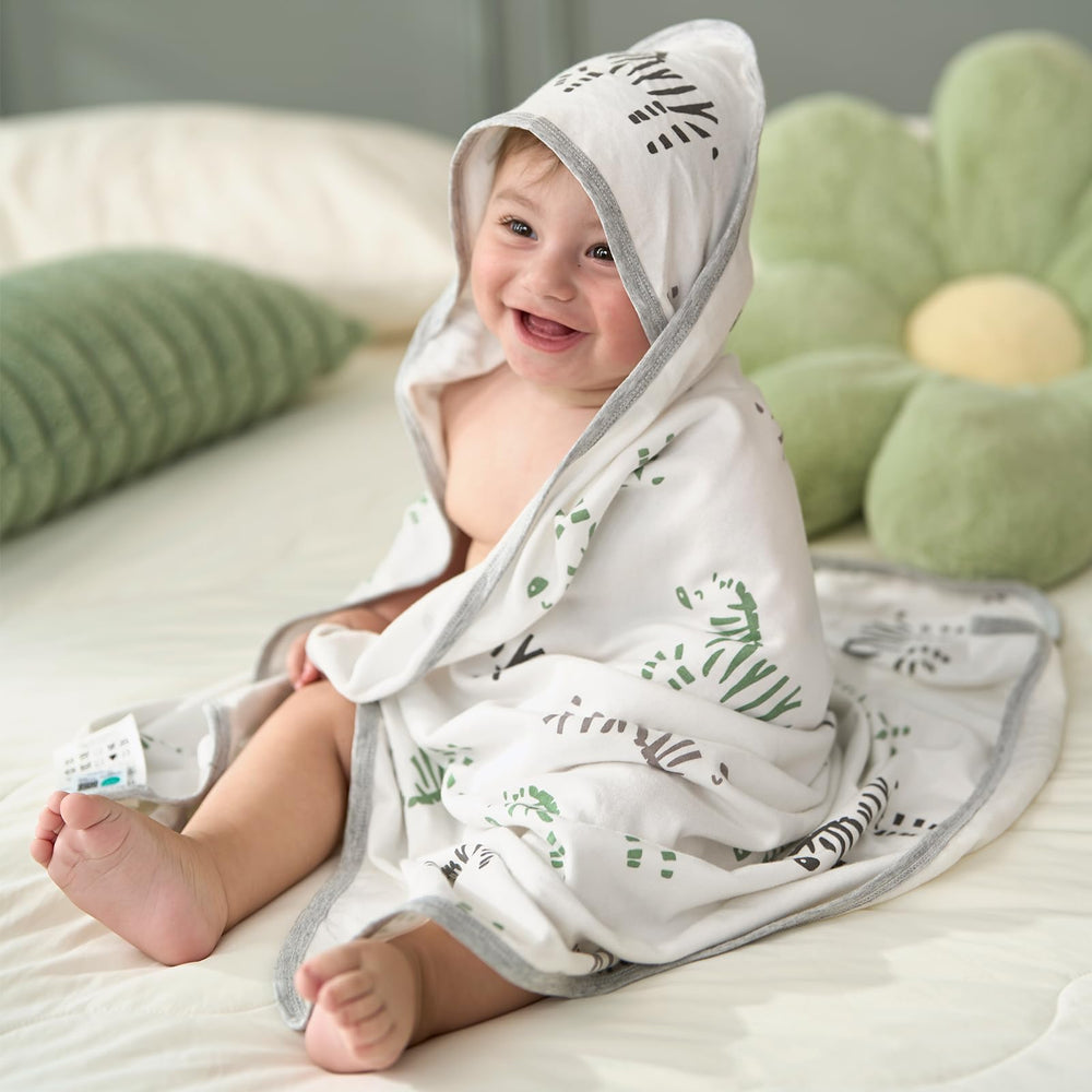 Momcozy Best Wishes hooded towel prepared for daily toddler baths