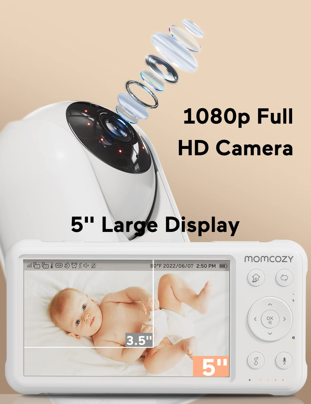 Momcozy BM01 night vision view demonstrates clear monitoring in the dark.