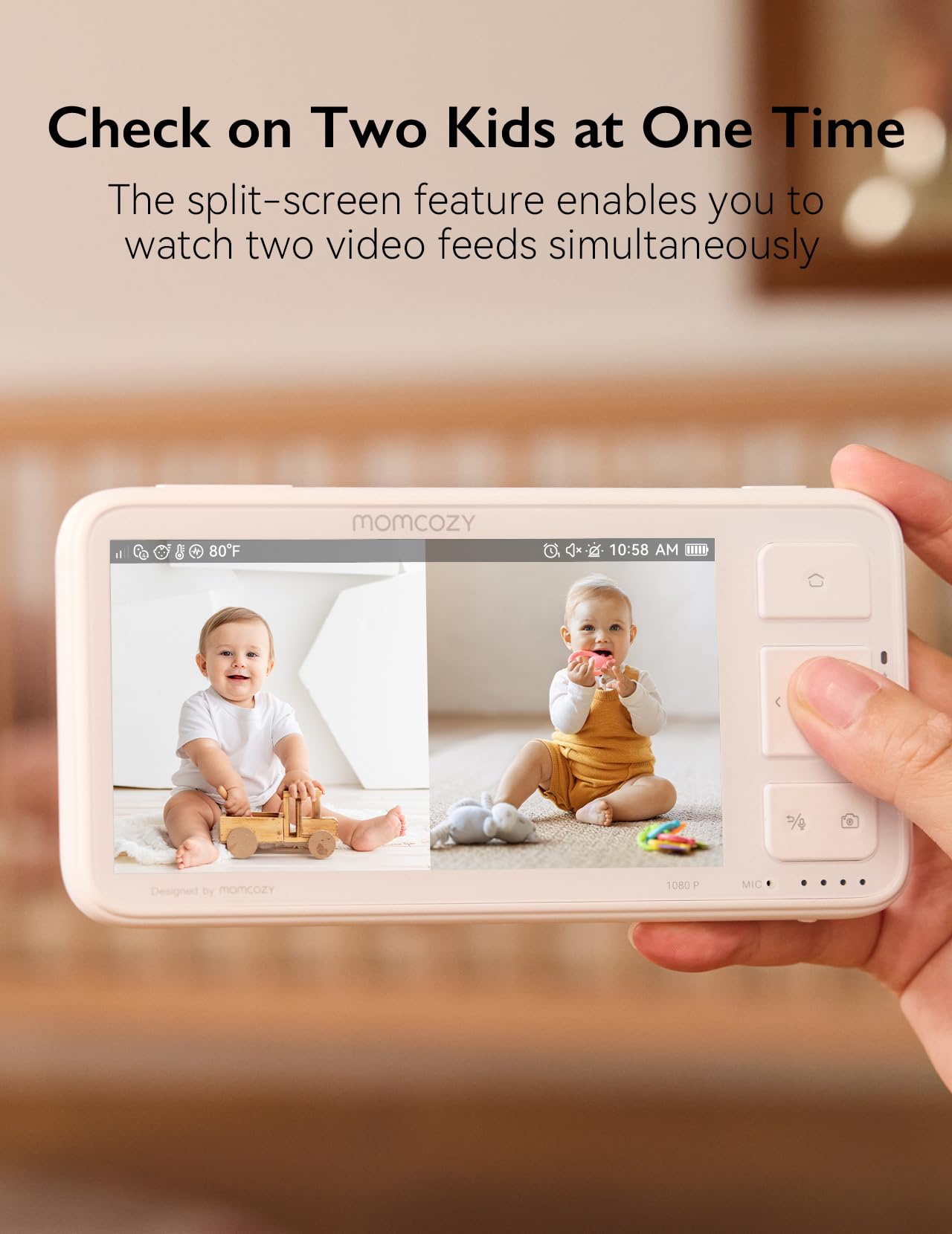 Momcozy BM03 1080p clarity captures details in day and night viewing.