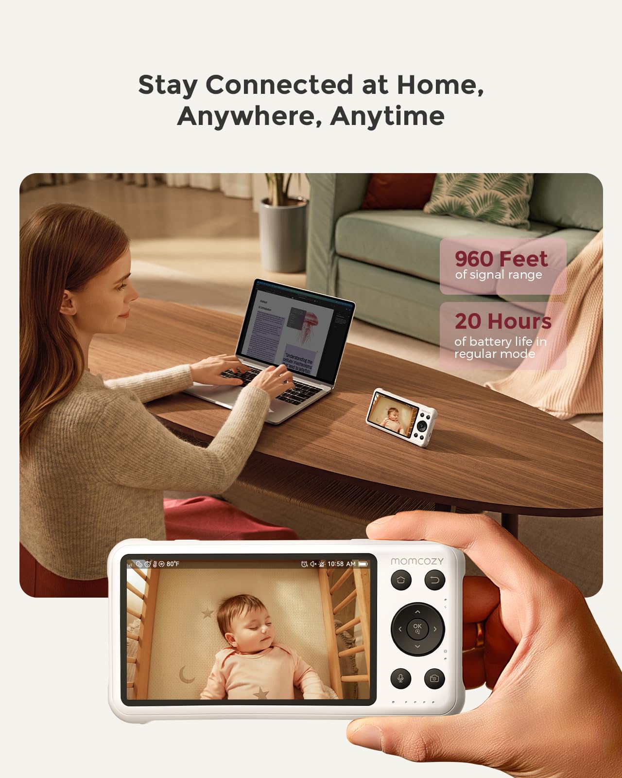 Momcozy BM04 two-way talk facilitates lullabies and check-ins.