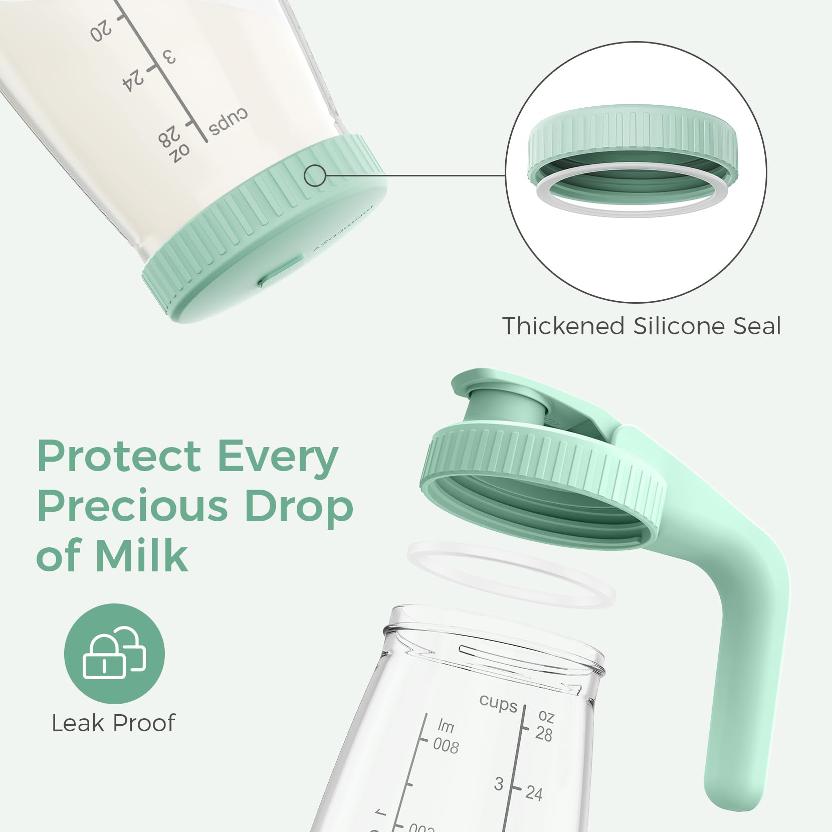 Momcozy borosilicate glass resists temperature changes for safe fridge-to-sterilization transitions.