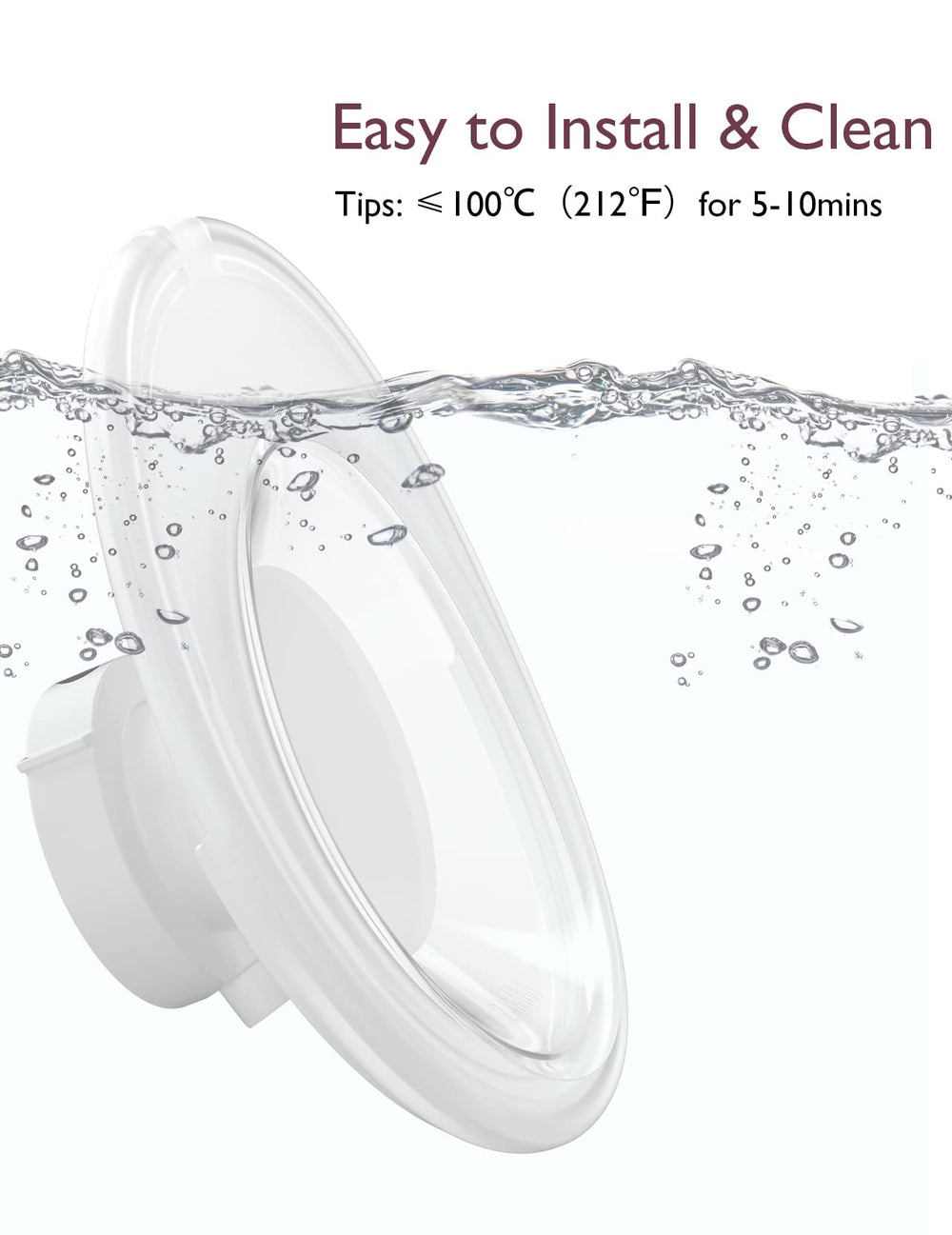 Momcozy BPA-free silicone flange material closeup emphasizes safe milk-contact parts.