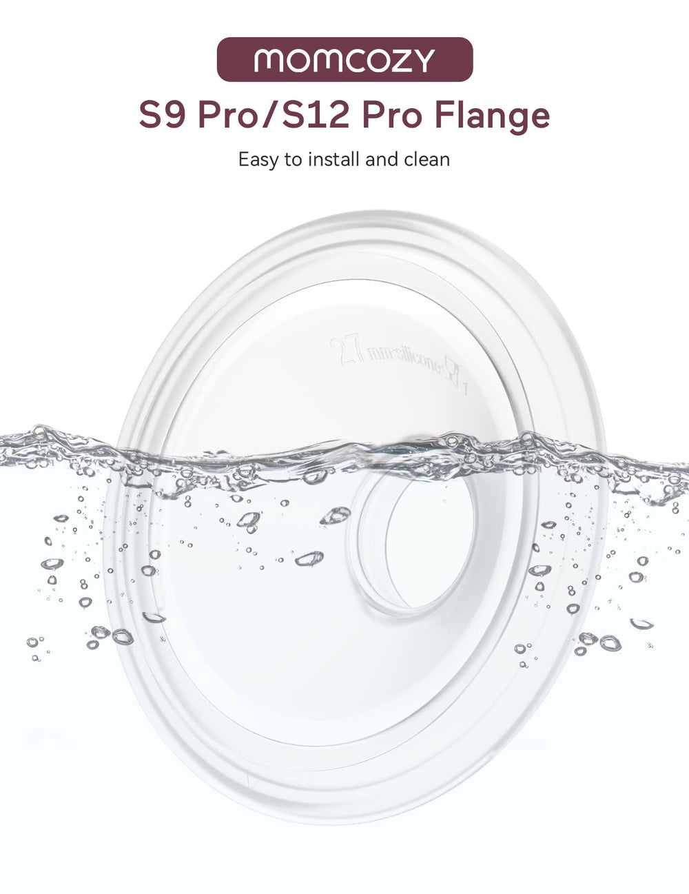 Momcozy BPA-free silicone flange for safe milk contact and peace of mind.