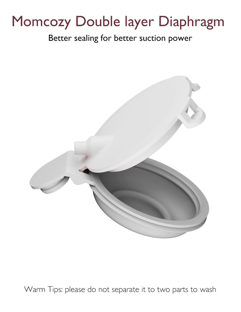 Momcozy BPA-free silicone pump parts safe for milk contact.