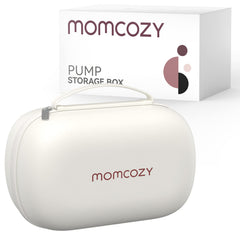 Momcozy breast pump storage bag hard shell case keeps two pumps secure during travel