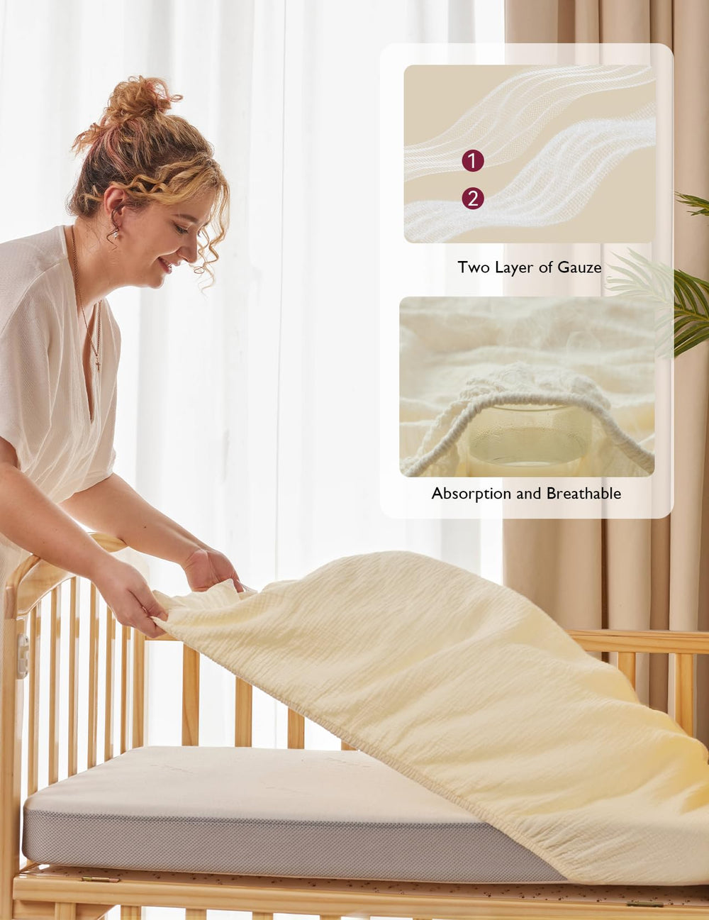 Momcozy breathable fabric ensures good air flow during sleep.