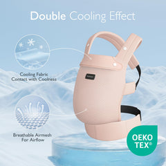 Momcozy breathable mesh baby carrier neck contact cooling fabric adds comfort during use.