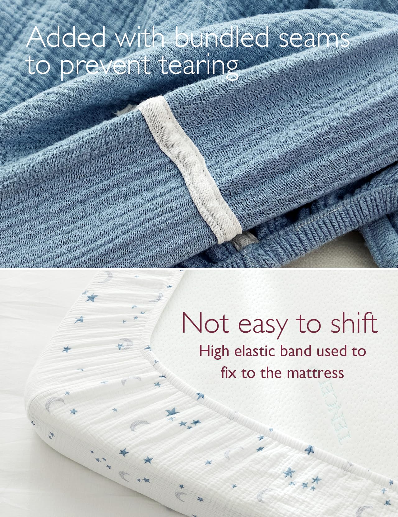 Momcozy breathable moisture-absorbent crib sheet keeps baby comfortable and dry