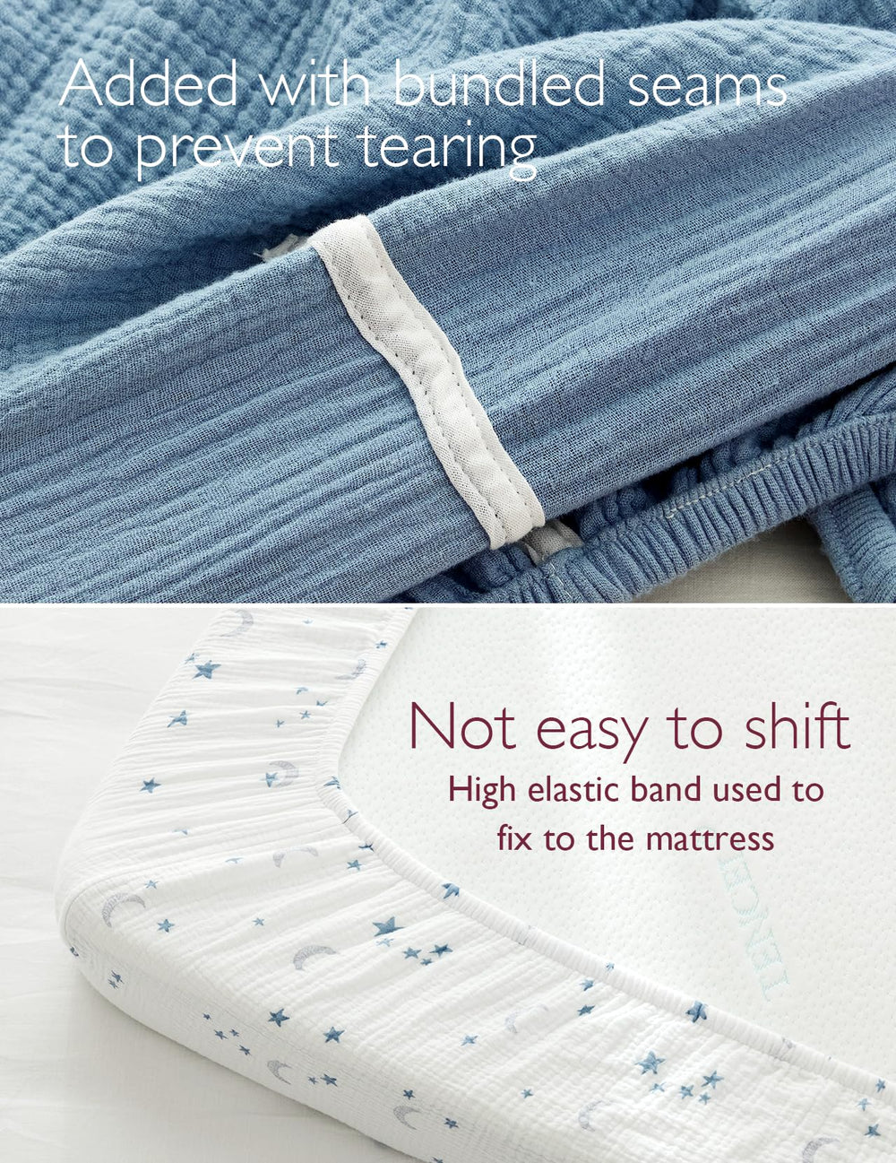 Momcozy breathable moisture-absorbent crib sheet keeps baby comfortable and dry