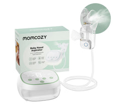 Momcozy BreezyClear Pro nasal aspirator unboxing shows premium design and hospital-grade suction potential.