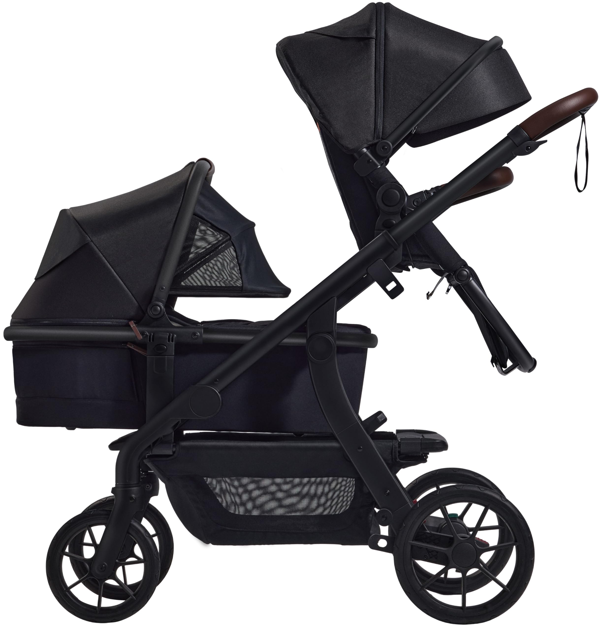 Momcozy carrycot attachment panoramic windows—two mesh panels maintain airflow and baby visibility.
