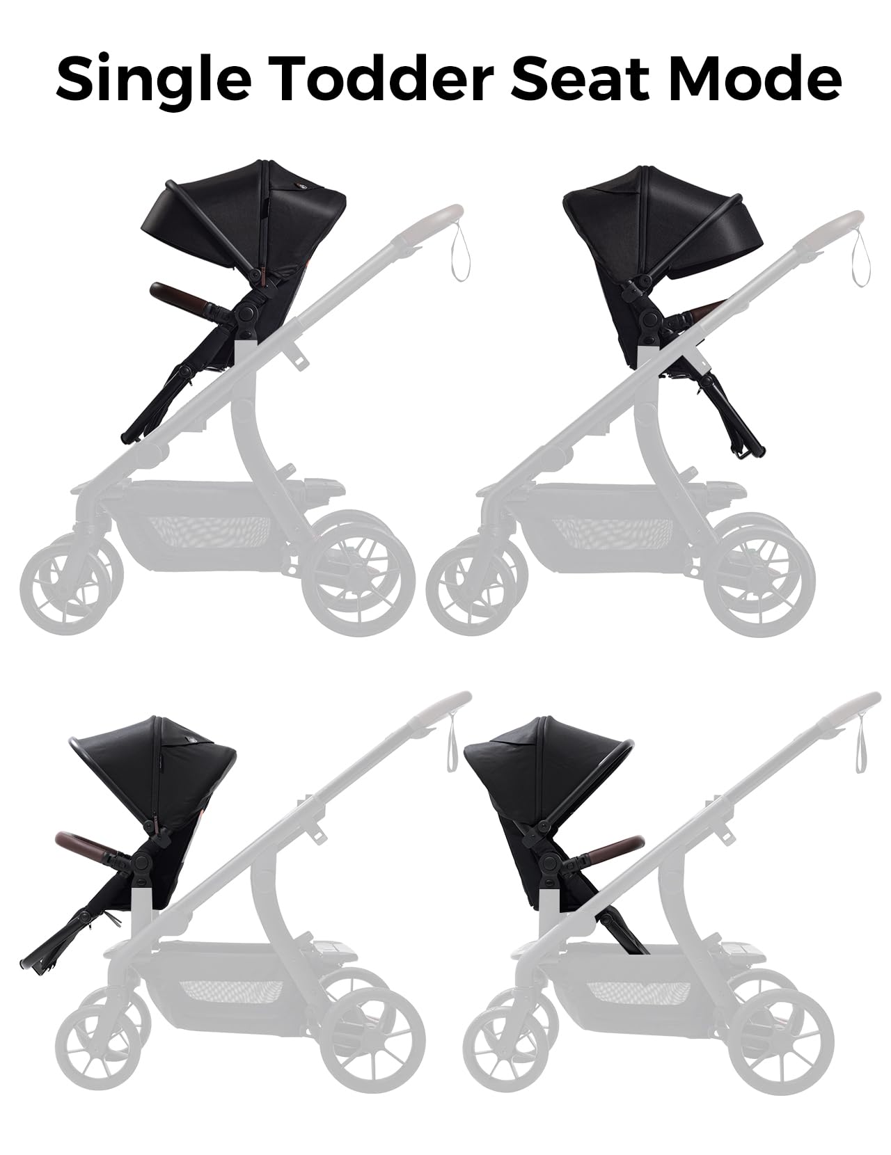 Momcozy ChangeGo second seat leather bumper bar adds premium grip during strolls