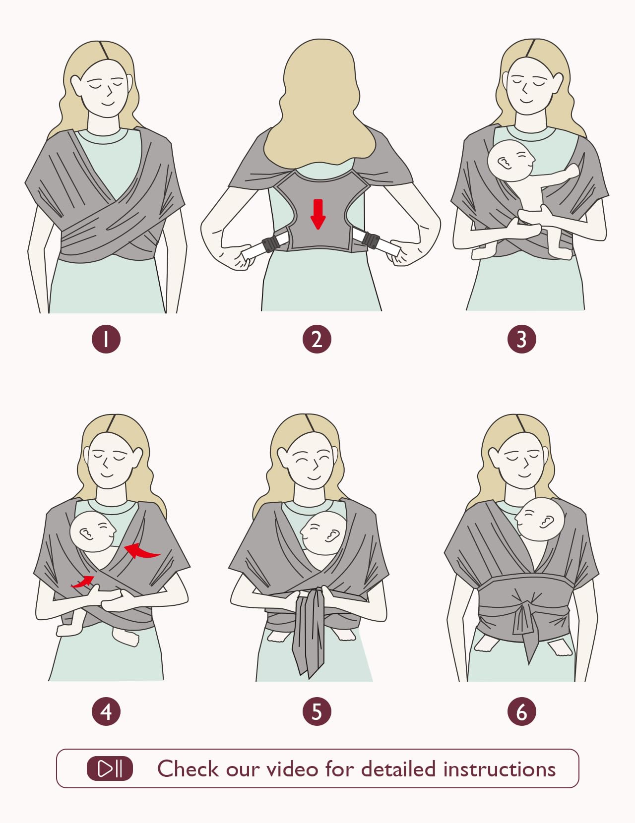 Momcozy close-up shows snug, secure baby fit in wrap.