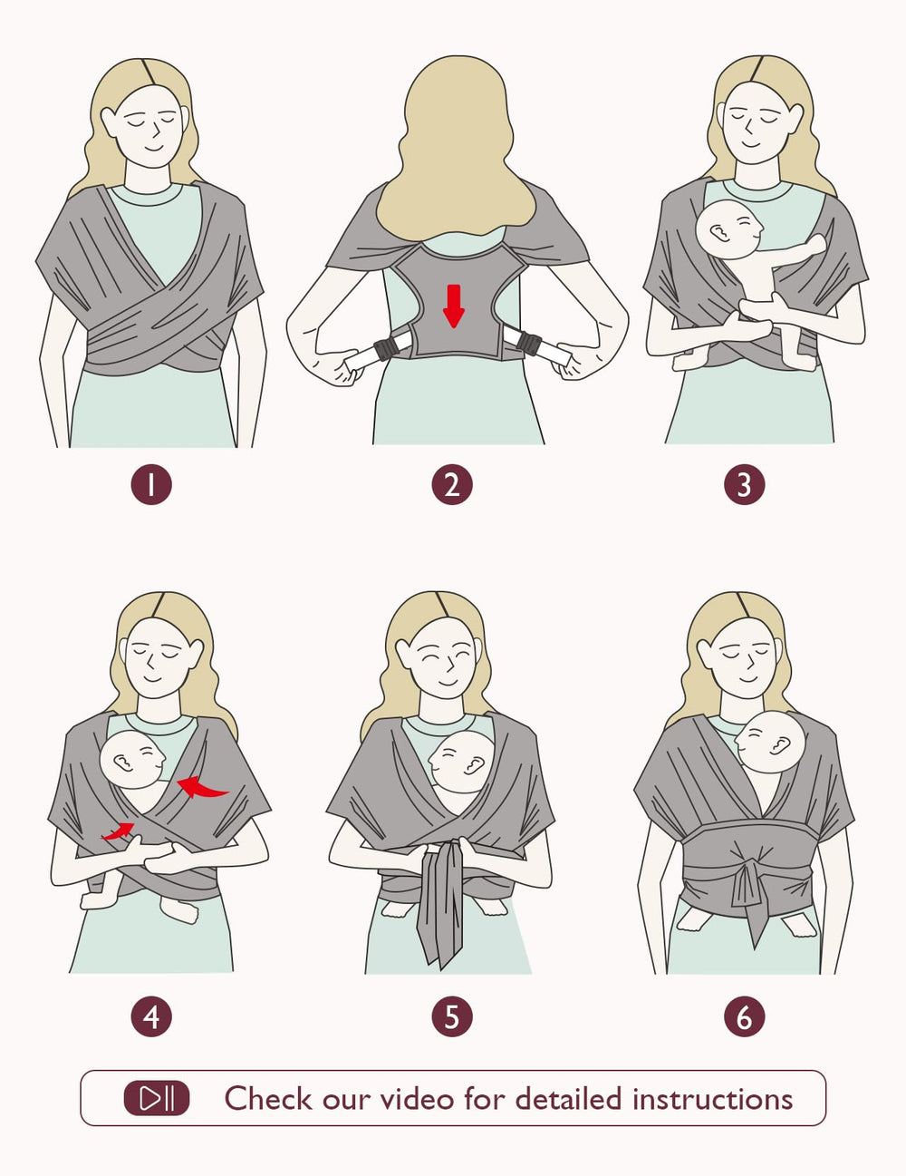 Momcozy close-up shows snug, secure baby fit in wrap.