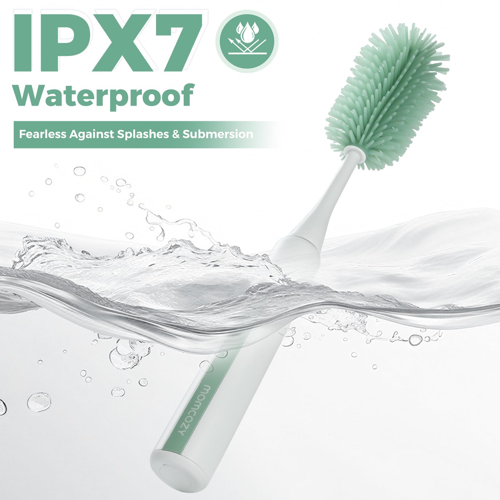 Momcozy collapsible drying rack saves counter space after washing.