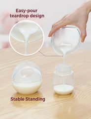 Momcozy collection outlet design shown for smooth pouring after nursing.
