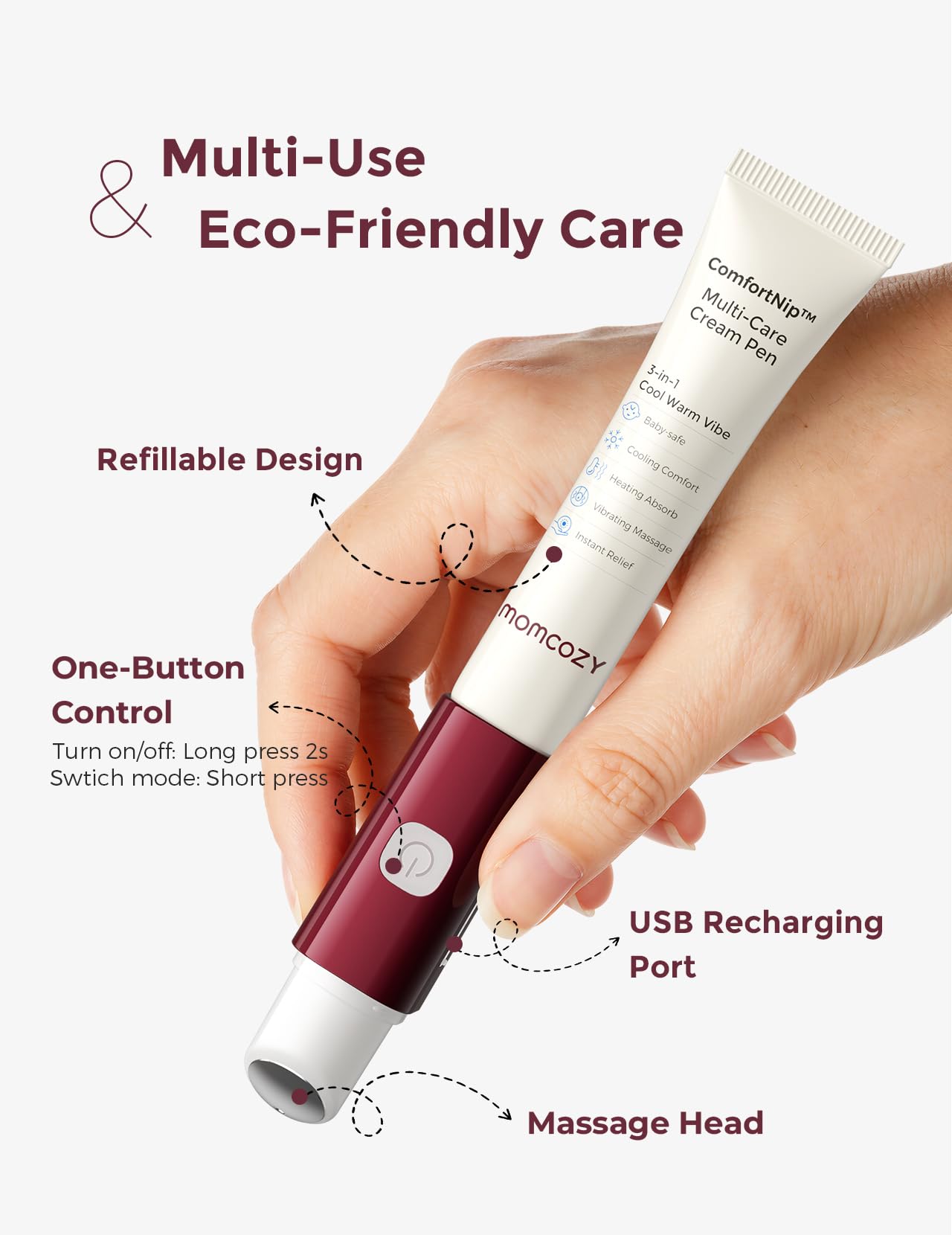 Momcozy ComfortNip refillable design reduces waste and extends use between purchases