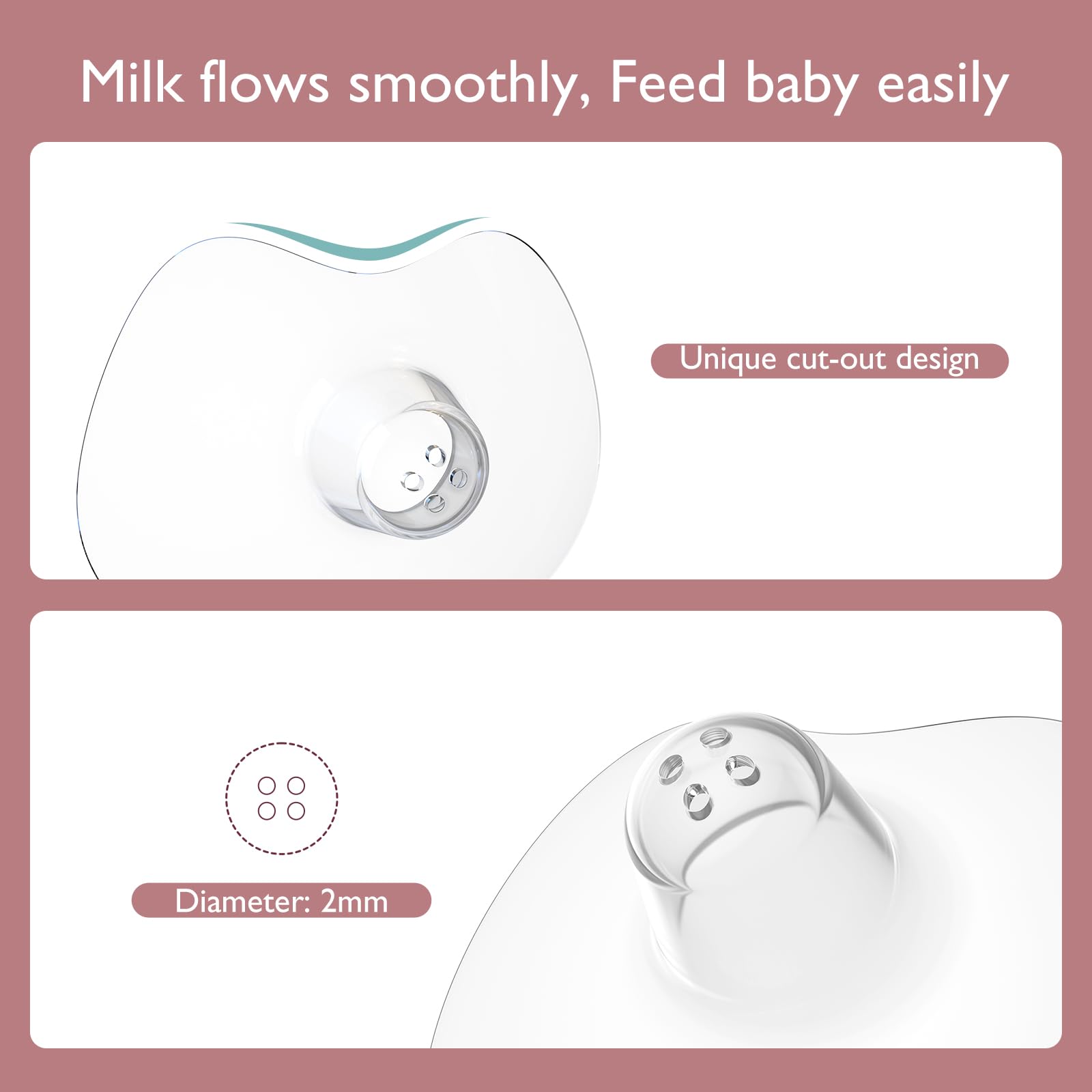 Momcozy lightweight silicone shields provide comfortable nursing