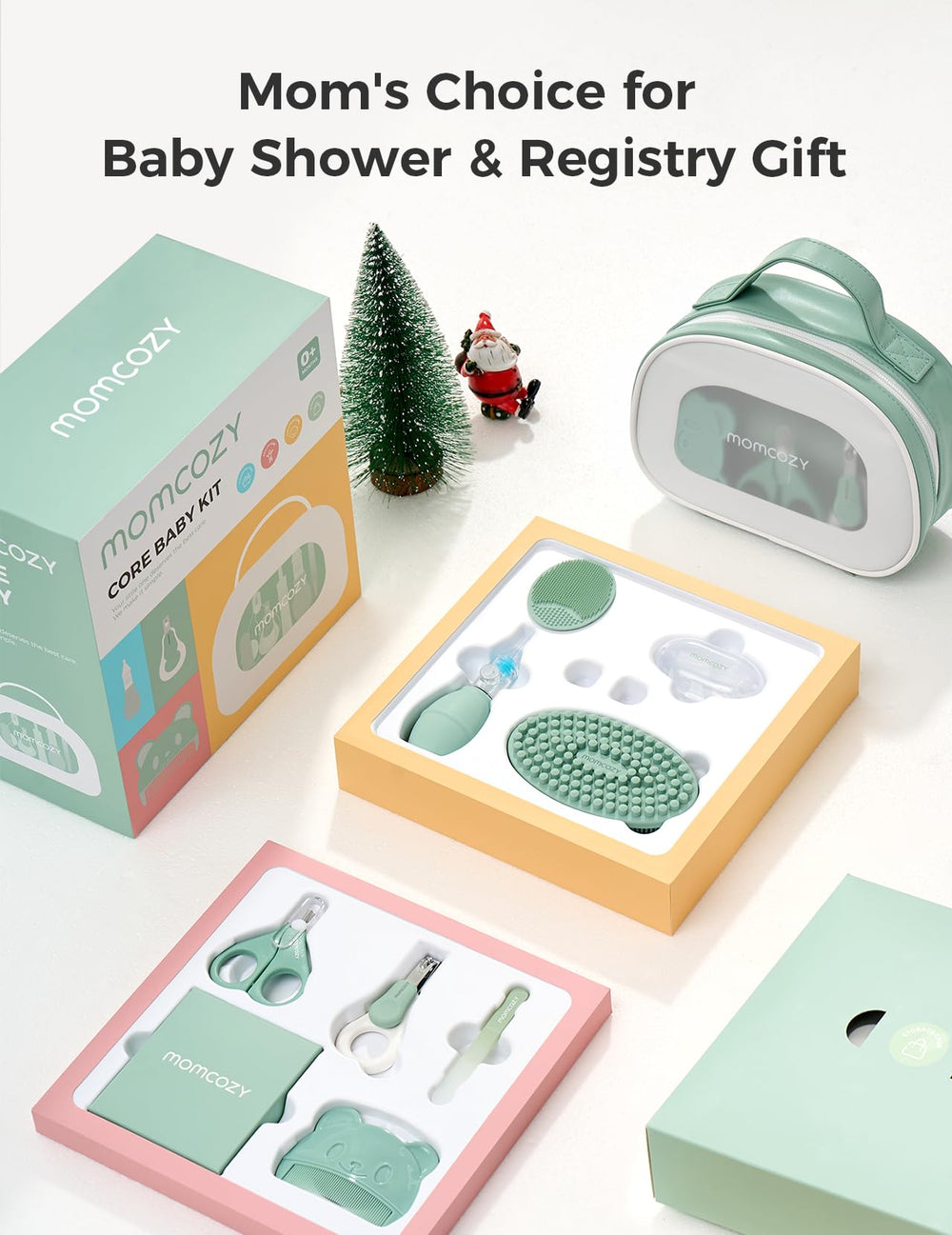Momcozy cradle cap brush helps gentle scalp care during bath