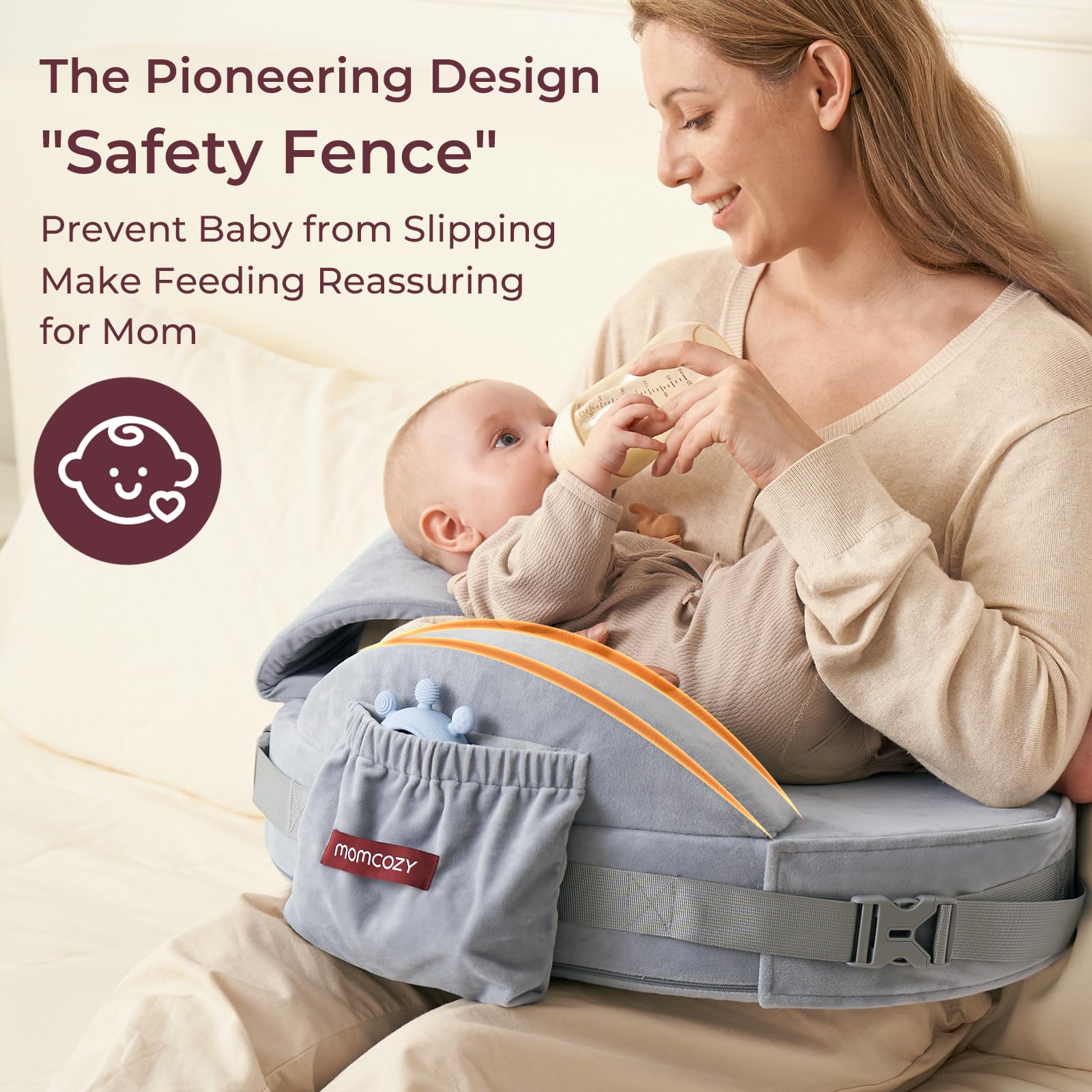 Momcozy CozyPro memory foam core offers firm, springy support during nursing.