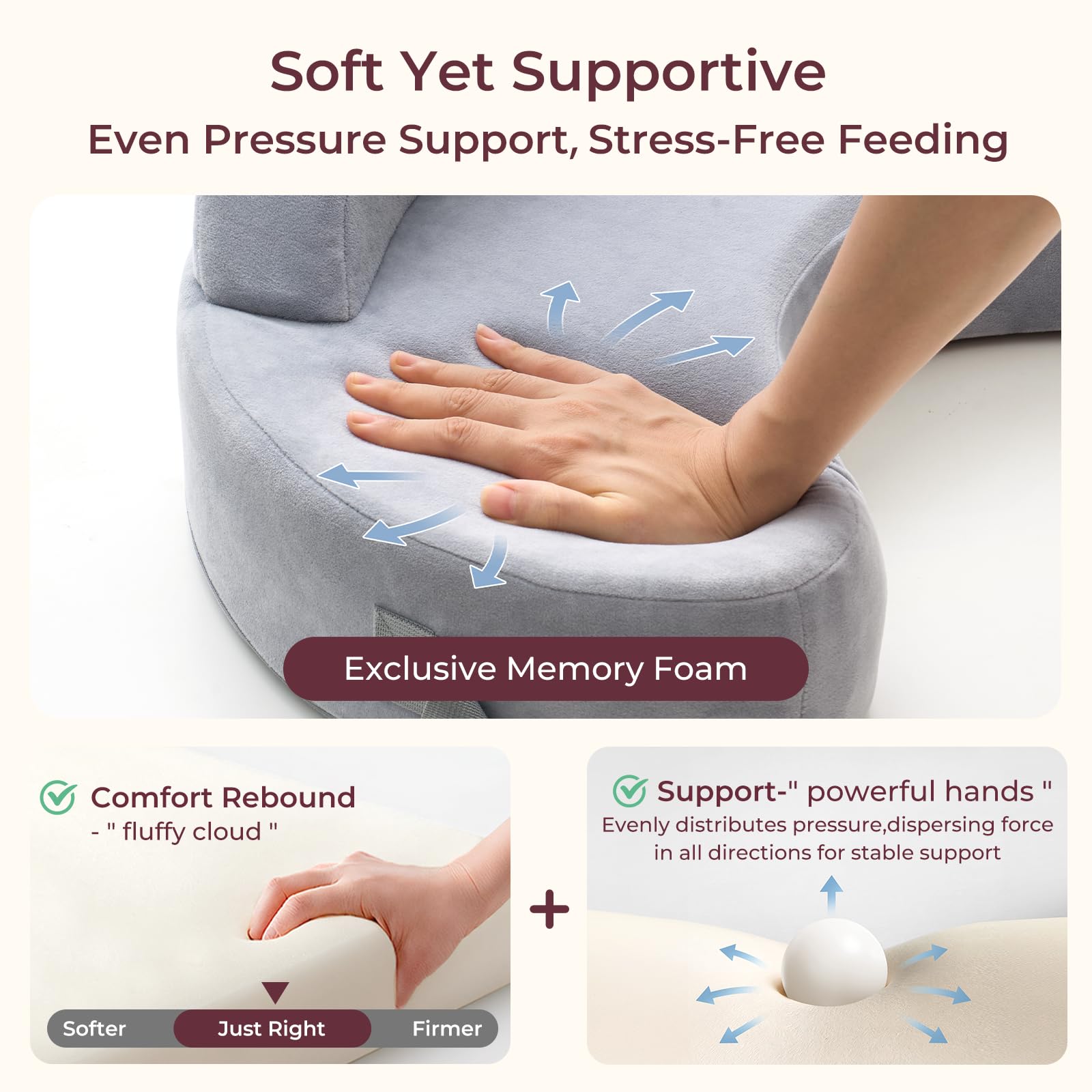 Momcozy CozyPro removable cover simplifies care and quick cleanup.
