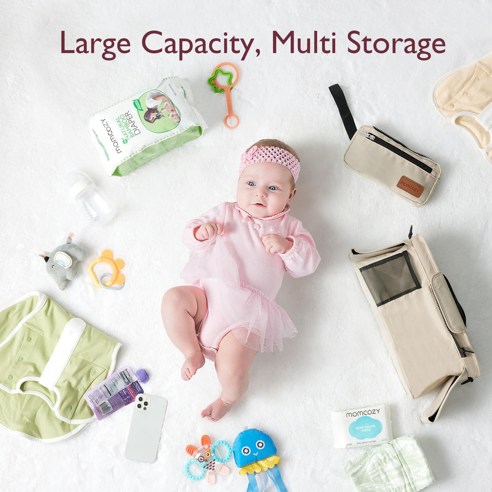Momcozy detachable phone bag pocketing essentials while away from the stroller