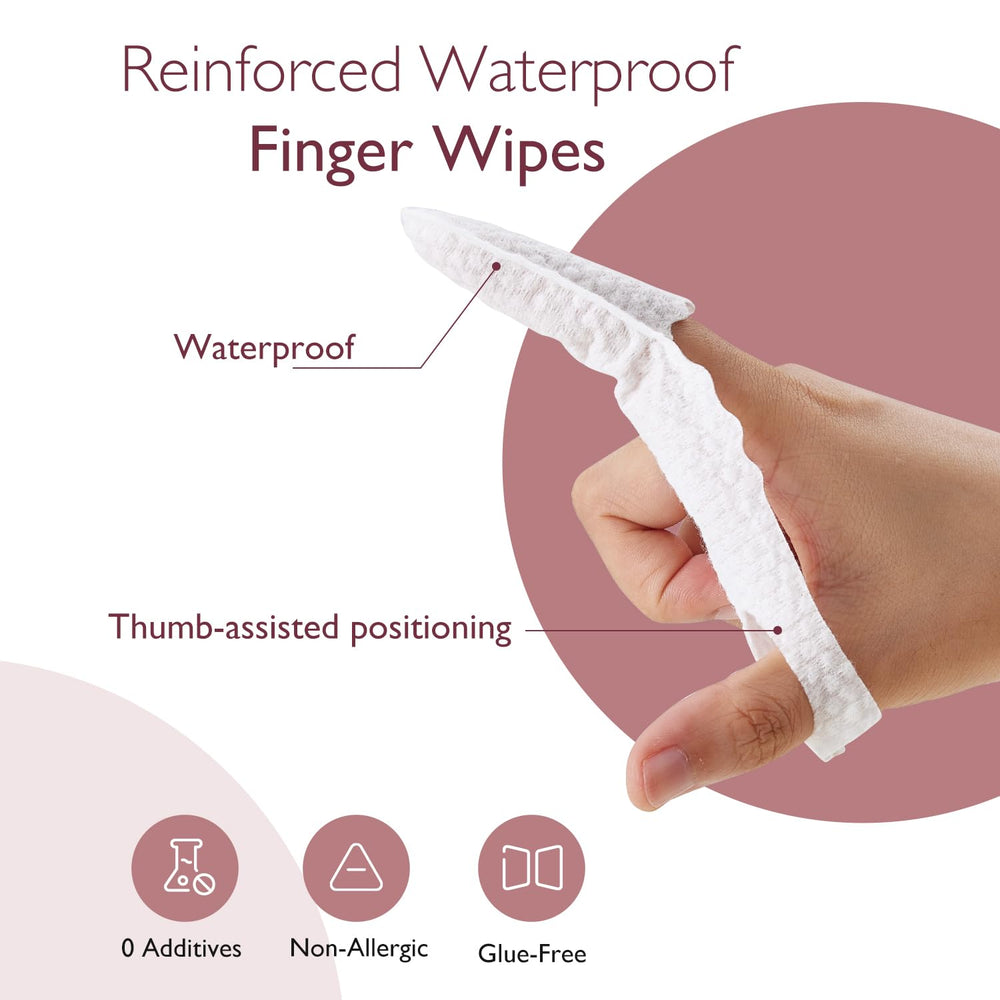 Momcozy flexible finger sleeve protects delicate skin during application.