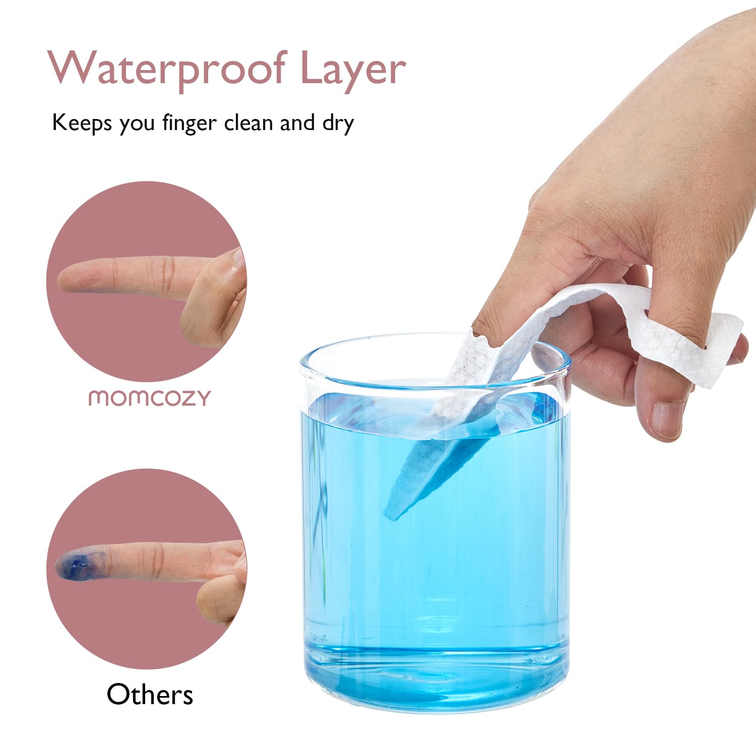 Momcozy disposable packaging keeps wipes fresh and portable.