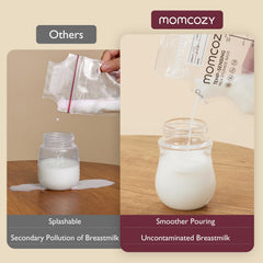 Momcozy double sealed zipper design prevents leaks during storage